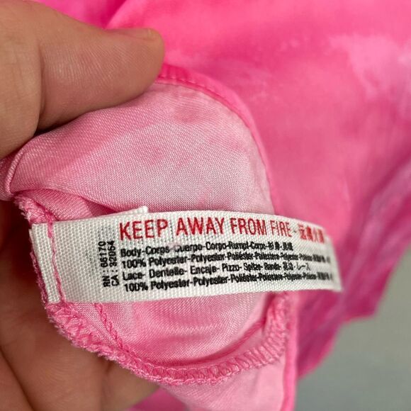 NWOT Free People Intimately Pink and White Lace Bodysuit Size L - Picture 6 of 7